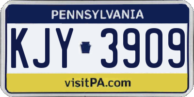 PA license plate KJY3909