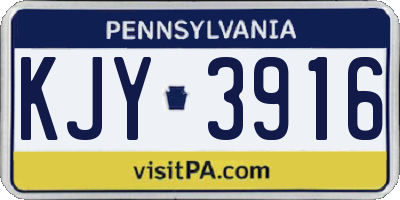 PA license plate KJY3916