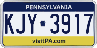 PA license plate KJY3917