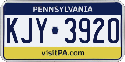 PA license plate KJY3920