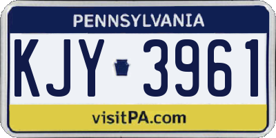 PA license plate KJY3961