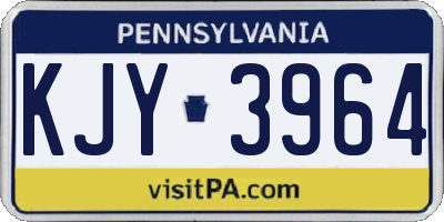 PA license plate KJY3964