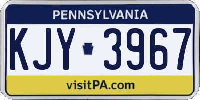 PA license plate KJY3967