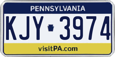 PA license plate KJY3974