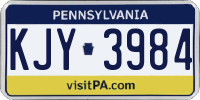 PA license plate KJY3984