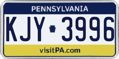 PA license plate KJY3996