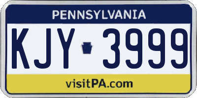 PA license plate KJY3999