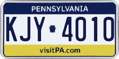 PA license plate KJY4010