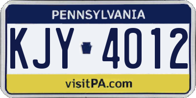 PA license plate KJY4012