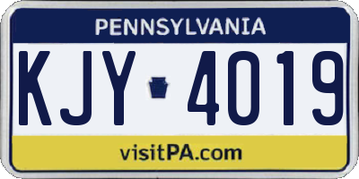 PA license plate KJY4019