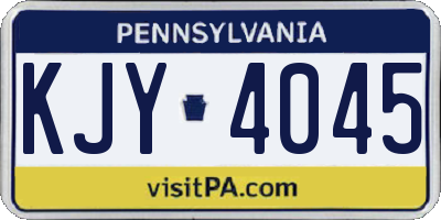 PA license plate KJY4045