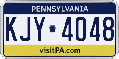 PA license plate KJY4048