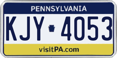 PA license plate KJY4053