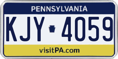 PA license plate KJY4059