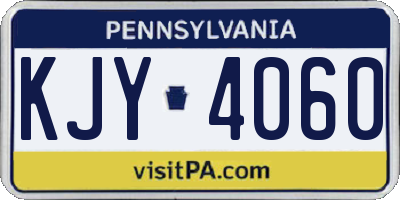 PA license plate KJY4060