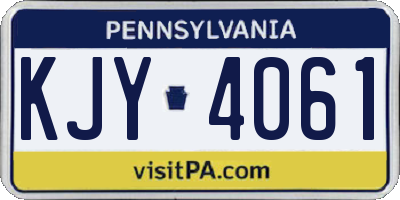 PA license plate KJY4061