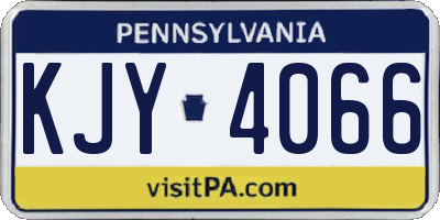 PA license plate KJY4066