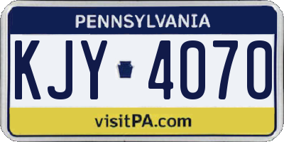 PA license plate KJY4070
