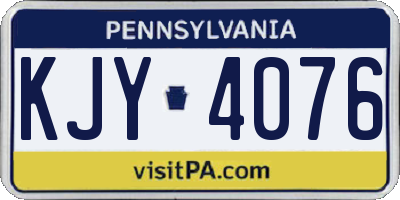 PA license plate KJY4076