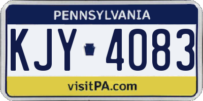 PA license plate KJY4083