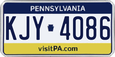 PA license plate KJY4086
