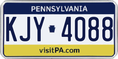 PA license plate KJY4088