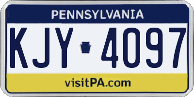 PA license plate KJY4097