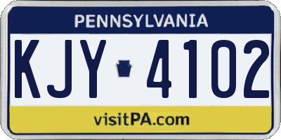 PA license plate KJY4102