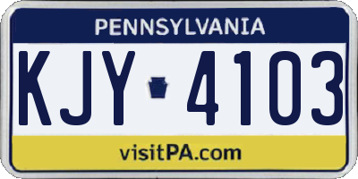 PA license plate KJY4103