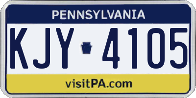 PA license plate KJY4105