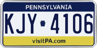 PA license plate KJY4106