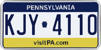 PA license plate KJY4110