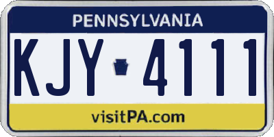 PA license plate KJY4111