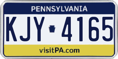 PA license plate KJY4165