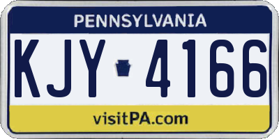 PA license plate KJY4166