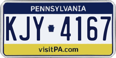 PA license plate KJY4167
