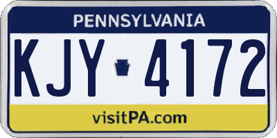 PA license plate KJY4172