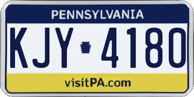 PA license plate KJY4180