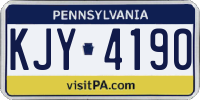 PA license plate KJY4190