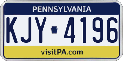 PA license plate KJY4196