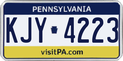 PA license plate KJY4223
