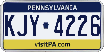 PA license plate KJY4226