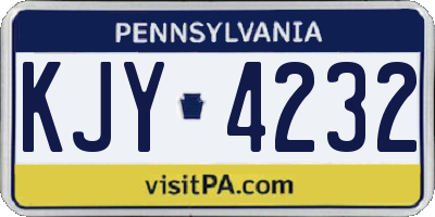 PA license plate KJY4232
