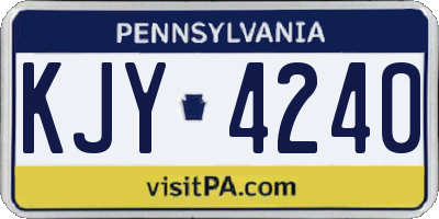 PA license plate KJY4240