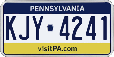 PA license plate KJY4241
