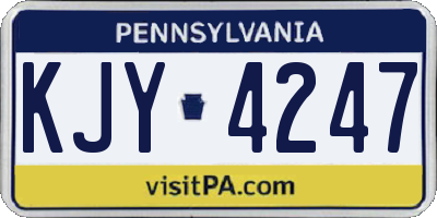PA license plate KJY4247