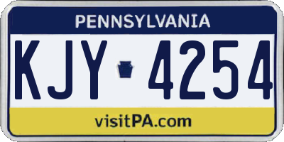 PA license plate KJY4254