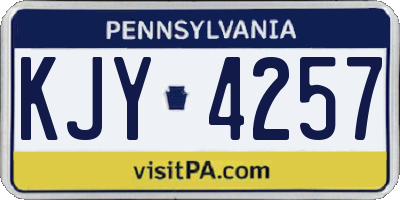PA license plate KJY4257
