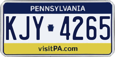 PA license plate KJY4265