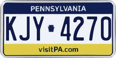 PA license plate KJY4270